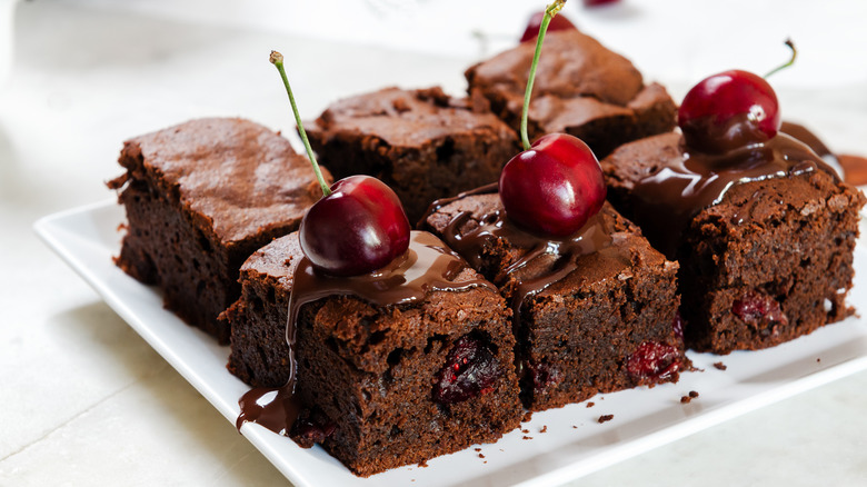 brownies with cherries