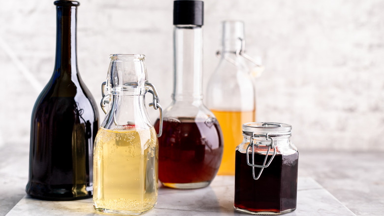 bottles of vinegar