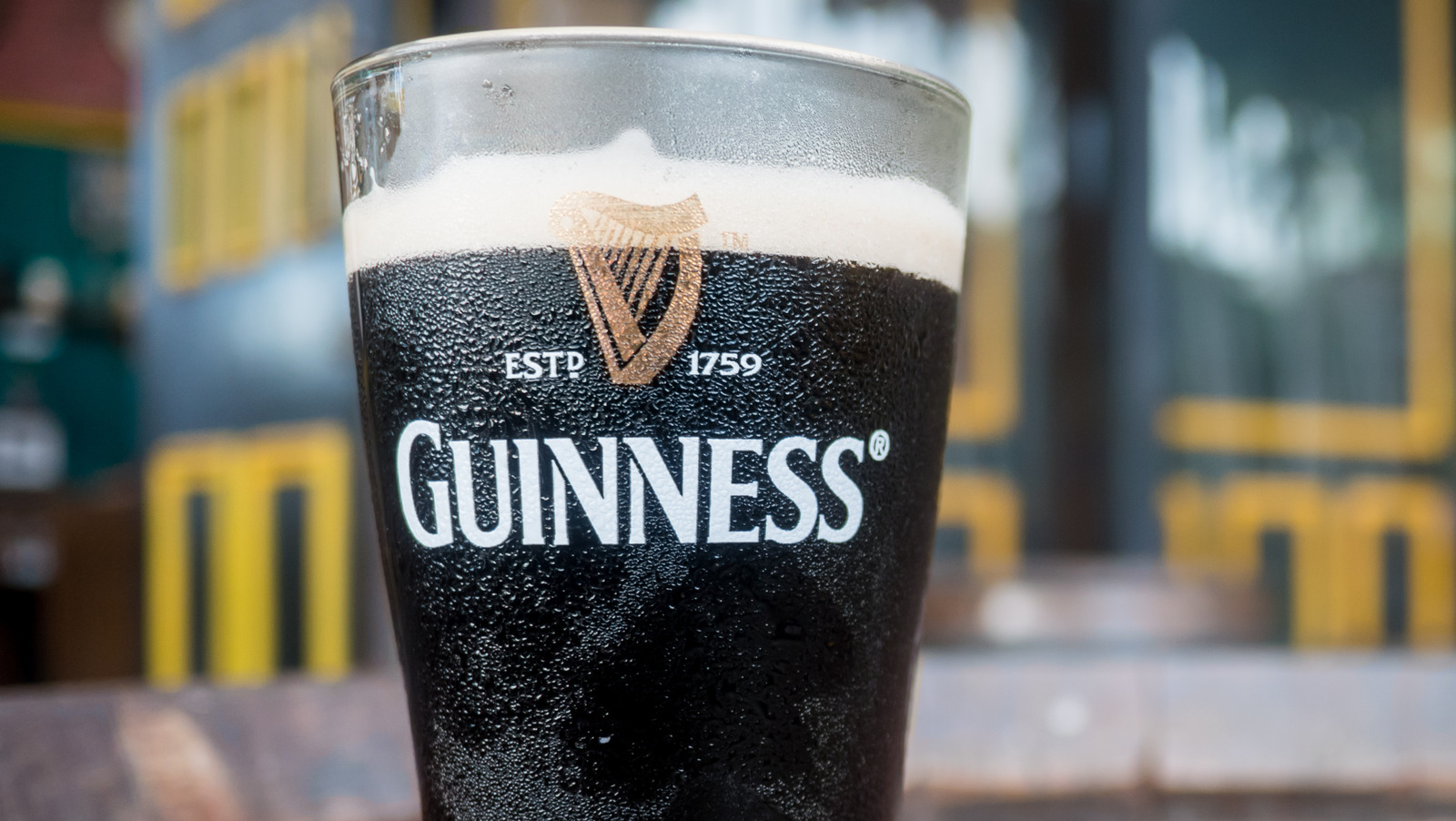 Guinness Beer Pint Glass Ireland Harp Logo Brewed In Dublin