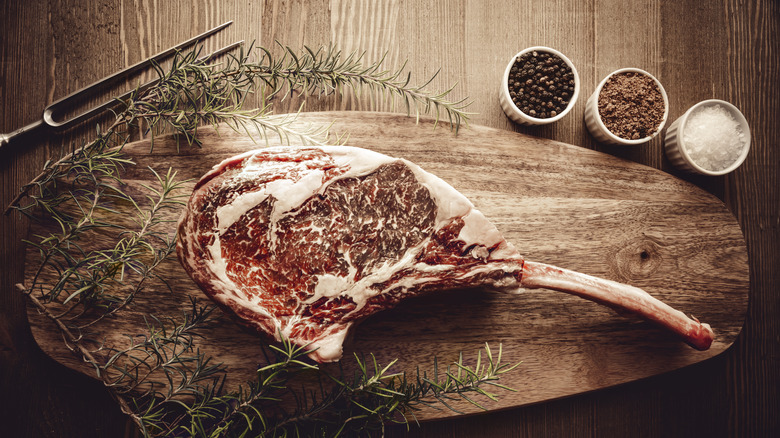 dry aged steak on board