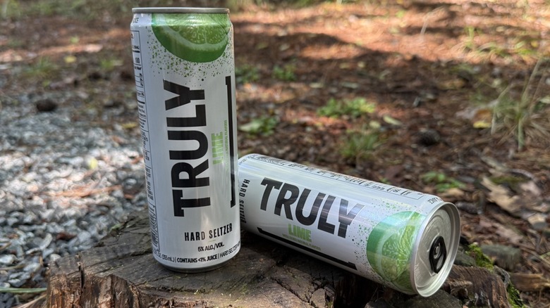 Two cans of lime Truly seltzer