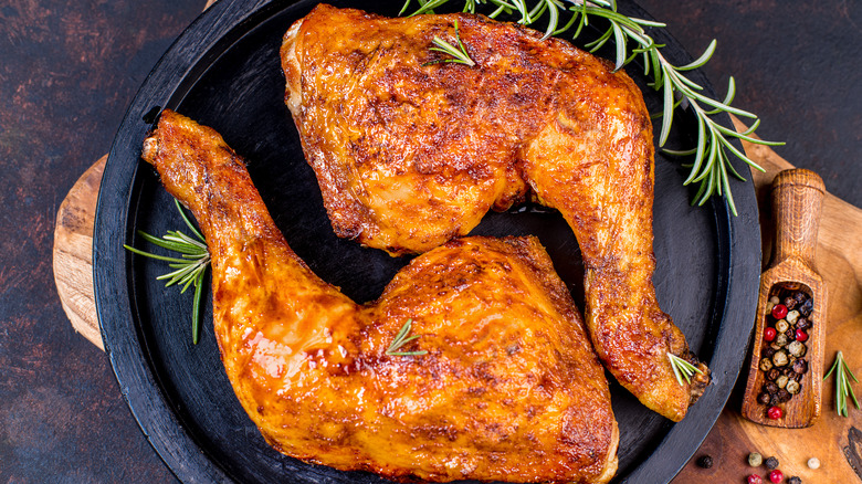 baked chicken legs on a plate