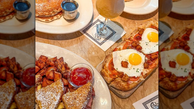 Plates of breakfast food