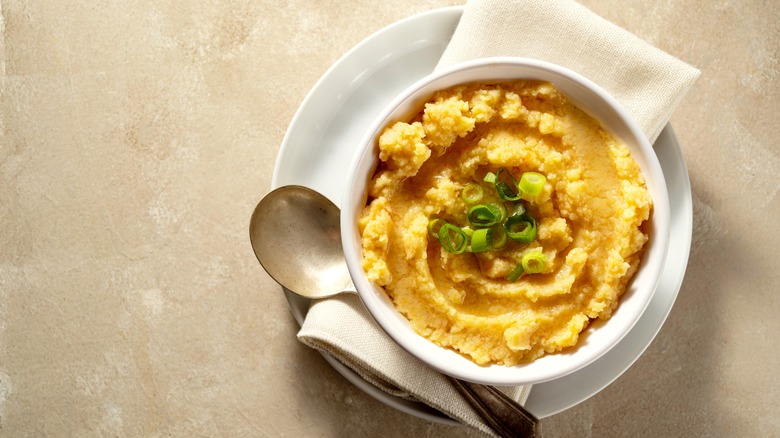 mashed turnips in a bowl with chives