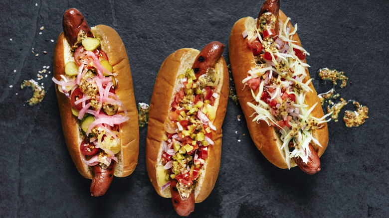 fully loaded hot dogs