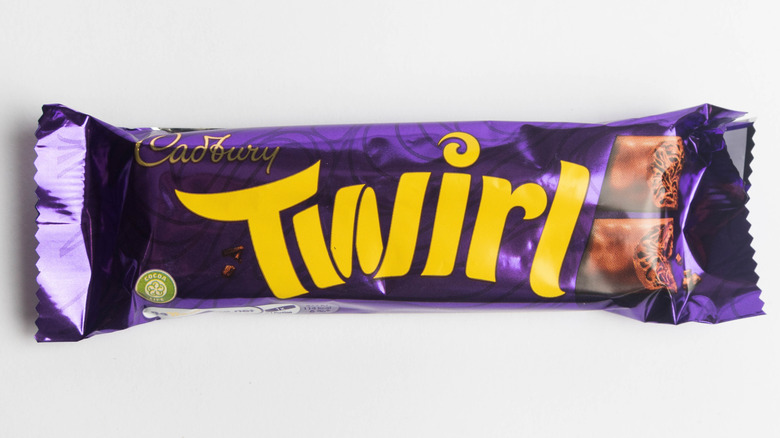 An unopened Twirl chocolate bar.