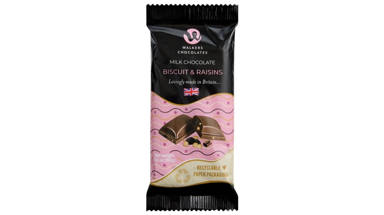 Walkers Chocolates Raisins and Biscuit Milk Chocolate Bar.