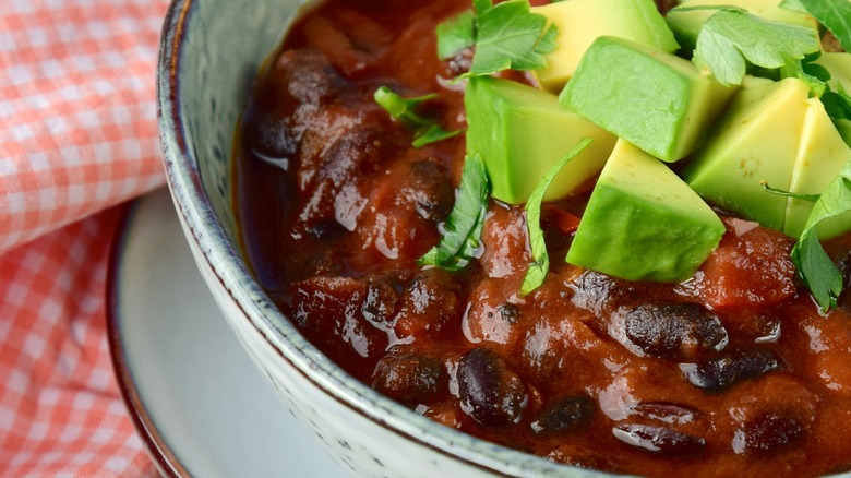 chili with avocado