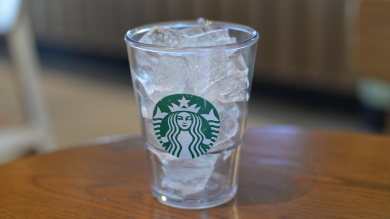 Starbucks clear cup filled with ice