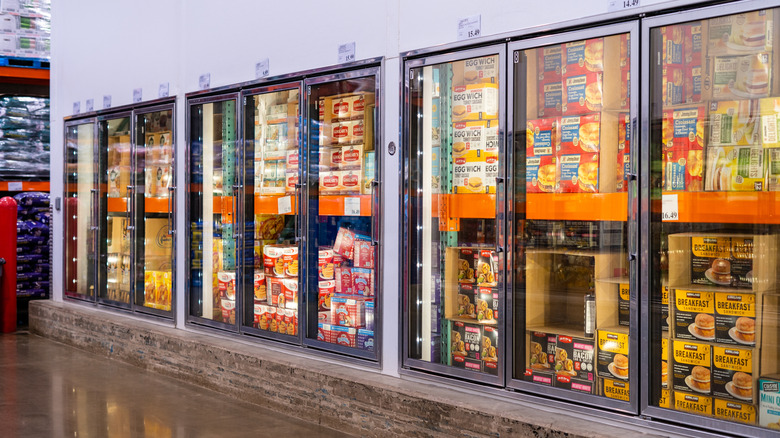 Frozen breakfast foods at Costco.