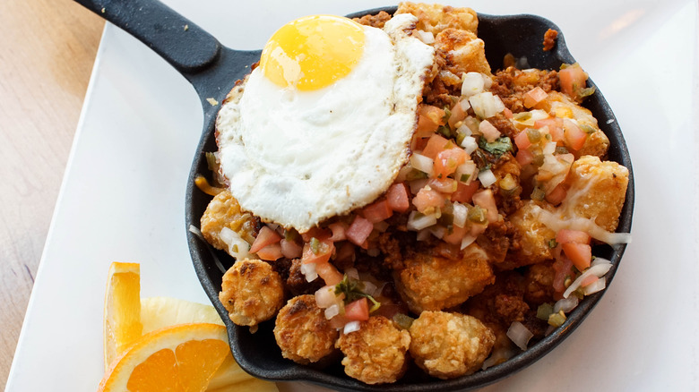 tater tots with eggs