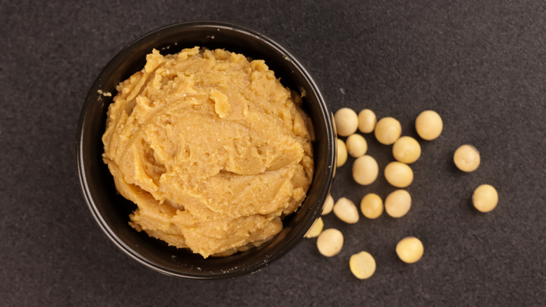 Bowl of traditional miso paste