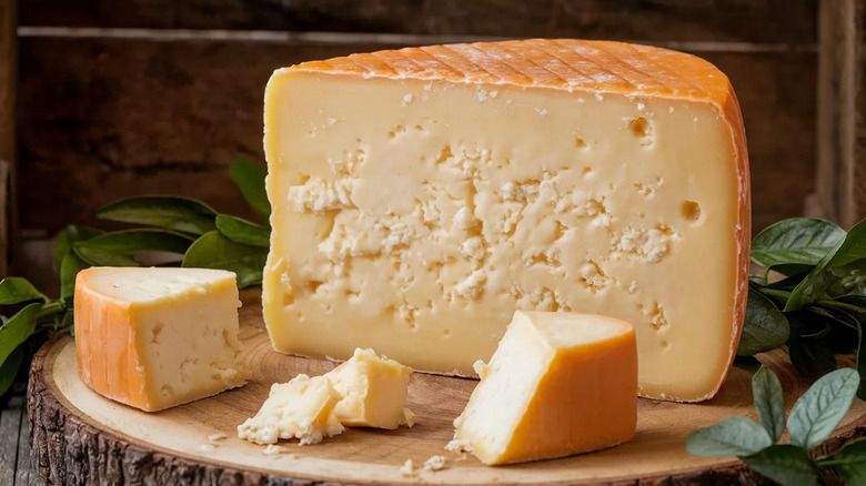 Wheel of aged Gouda.
