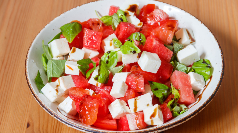 Watermelon and feta salad.