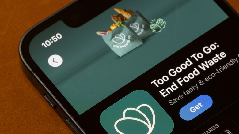 Phone screen showing the Too Good to Go app available in the app store