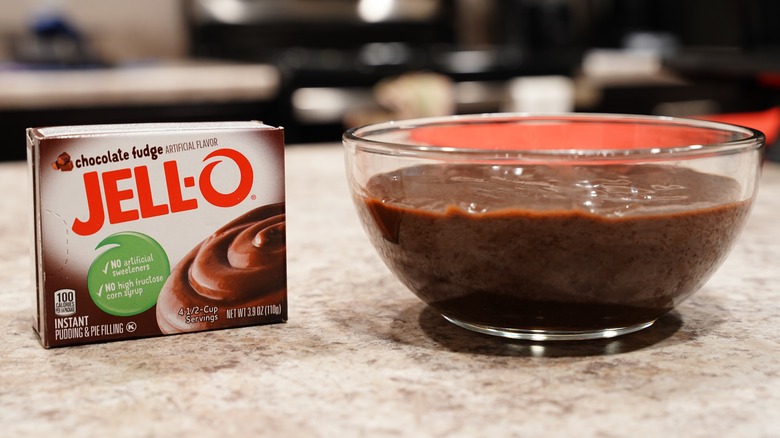 Chocolate pudding with box mix