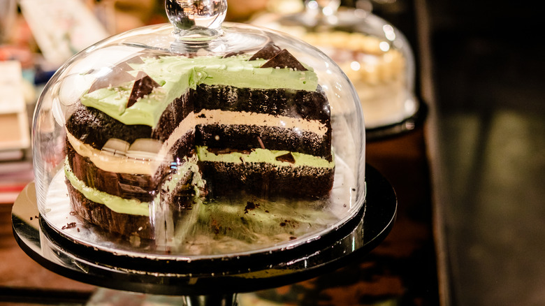 Cake under glass dome
