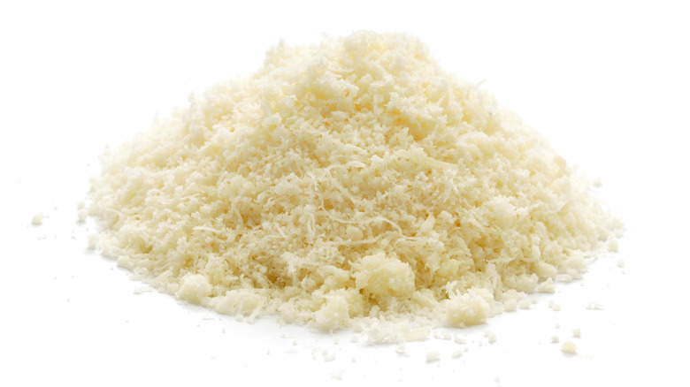 Shaker of shredded parmesan