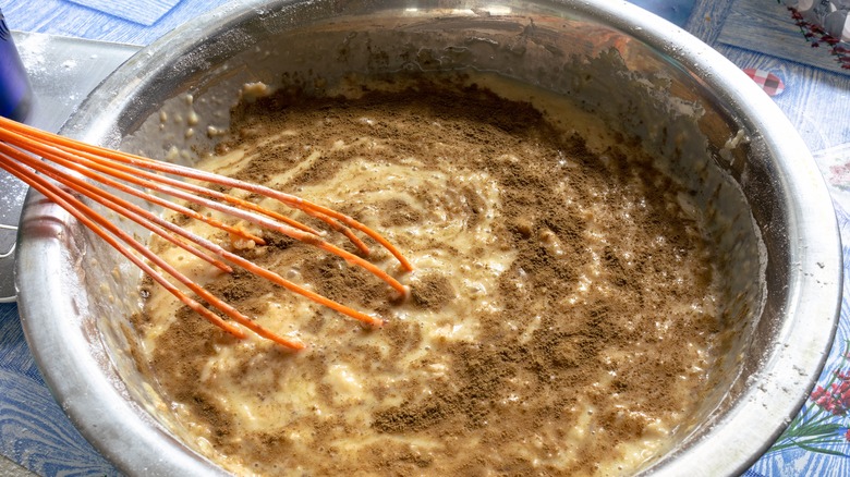 cinnamon added to cake batter