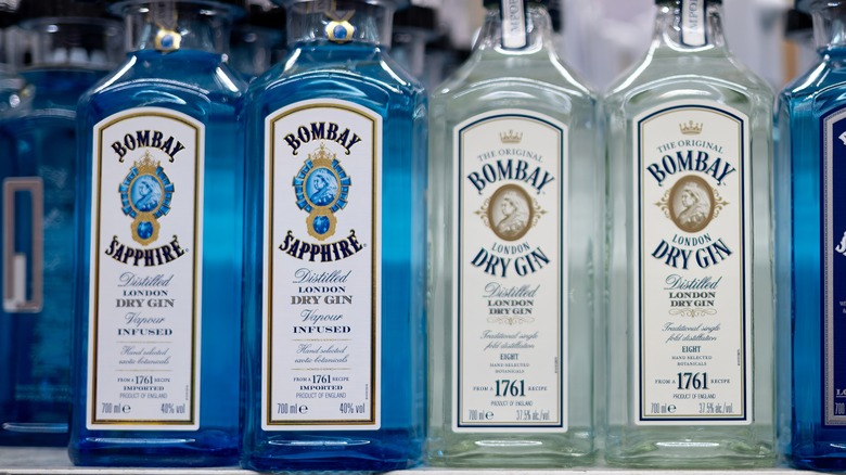 Bottles of Bombay Sapphire gin