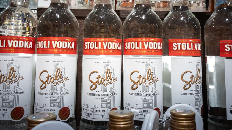 Bottles of Stoli Vodka