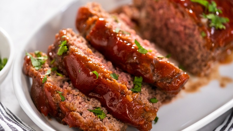 meatloaf slices on a plate