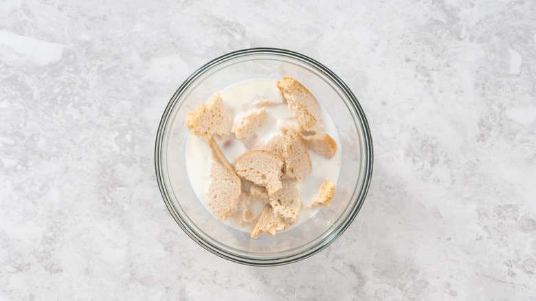 bread soaking in milk