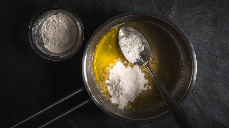 Flour and butter in a saucepan