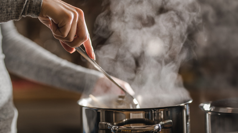 making soup