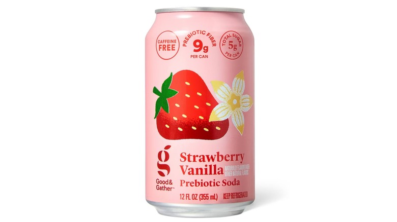 Good & Gather Strawberry Vanilla Prebiotic Soda.