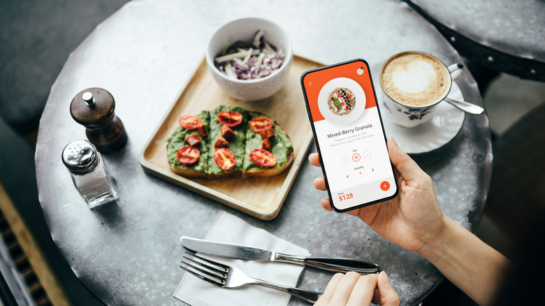 Menu with photo of food item