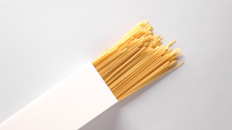 Pasta coming out of box