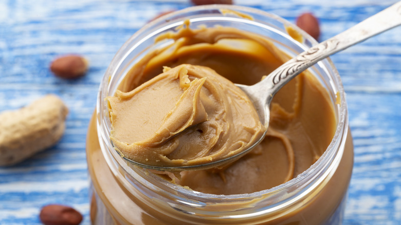 spoon of peanut butter