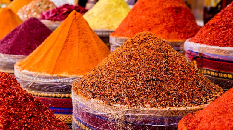 piles of curry powder