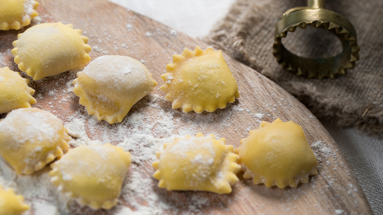 Fresh uncooked anolini pasta