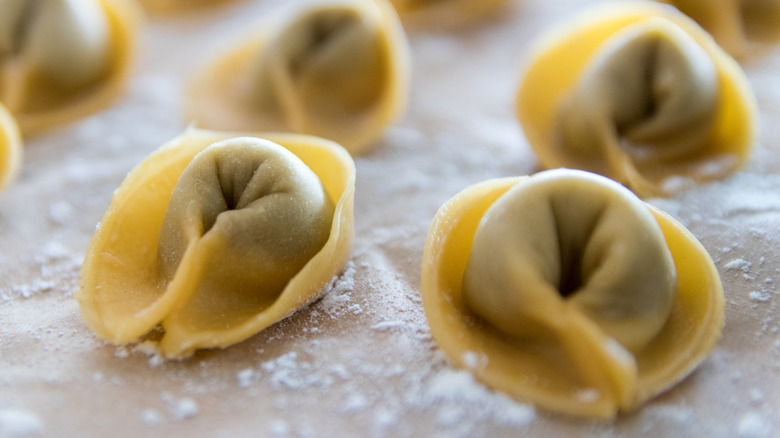 fresh tortellini with flour
