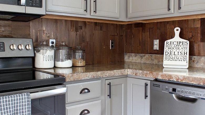 colorful mosaic tile backsplash