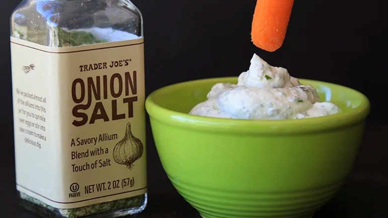 TJ's Onion Salt alongside a dip.