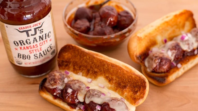 Sandwiches prepared with TJ's Organic Kansas City Style BBQ Sauce.