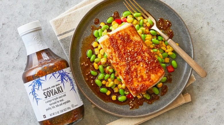 Salmon topped with Soyaki from Trader Joe's.