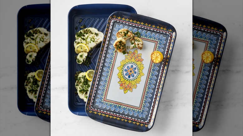 The Sicily 2-Piece Grill Marinade & Prep Tray Set