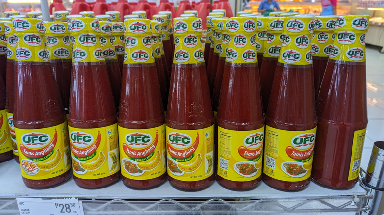Banana ketchup on a store shelf