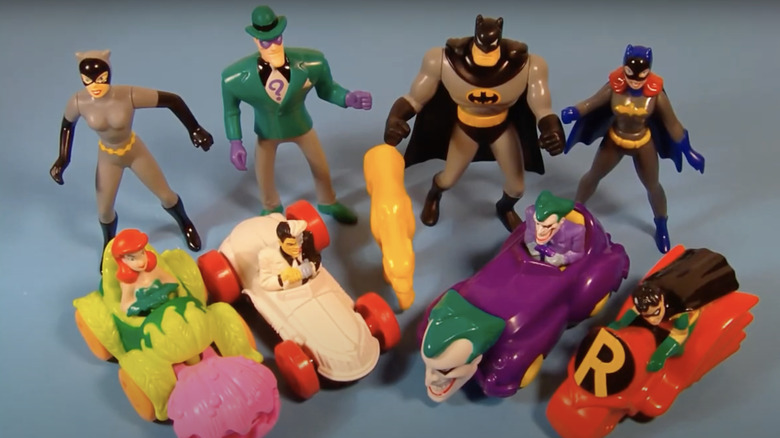 A set of McDonald's Batman Happy Meal Toys
