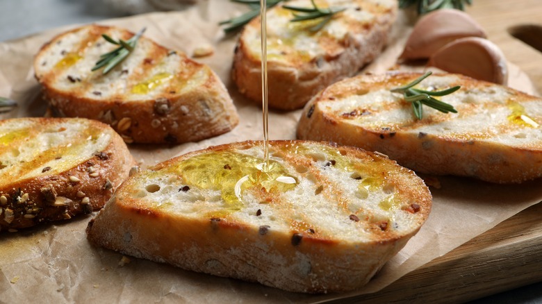 gourmet toast topped with honey
