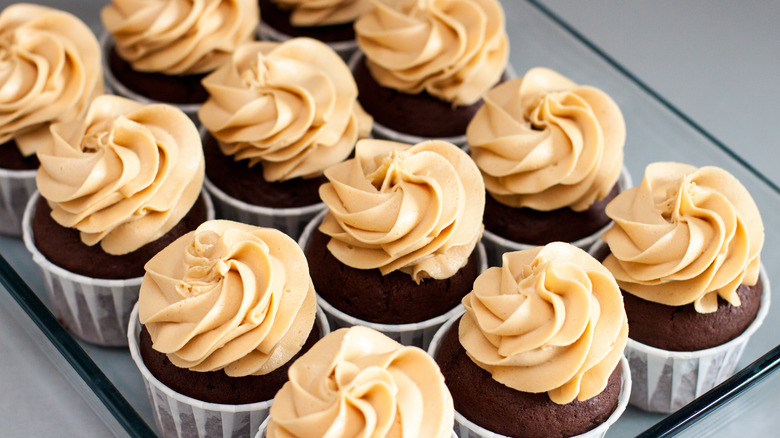 chocolate cupcakes with peanut butter frosting
