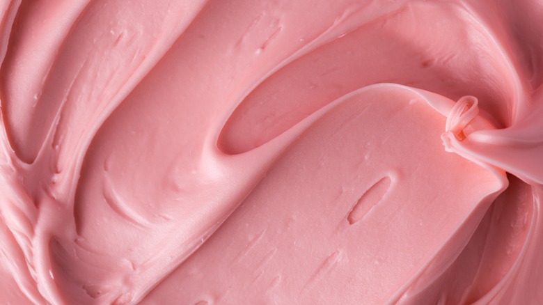 strawberry frosting closeup