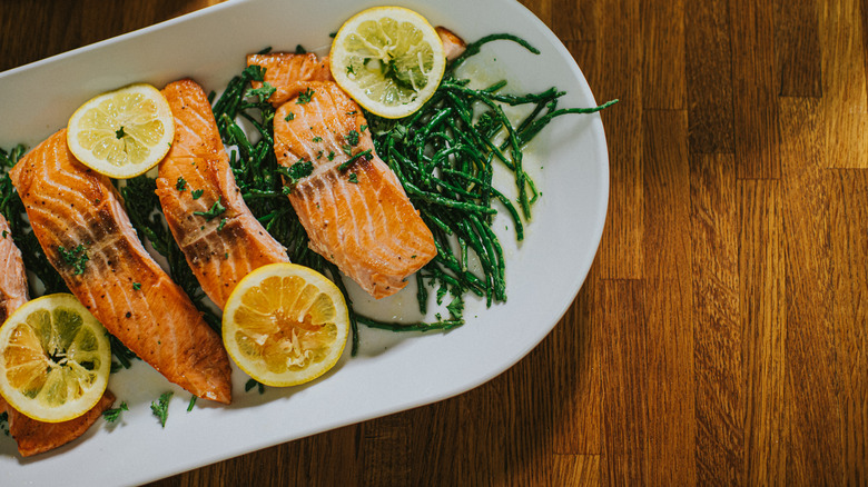 plate of salmon
