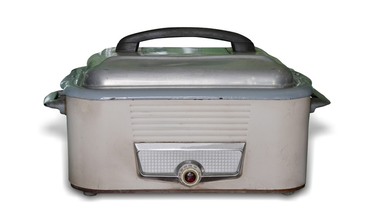 old gray oven roaster