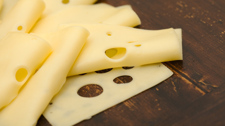sliced Swiss cheese