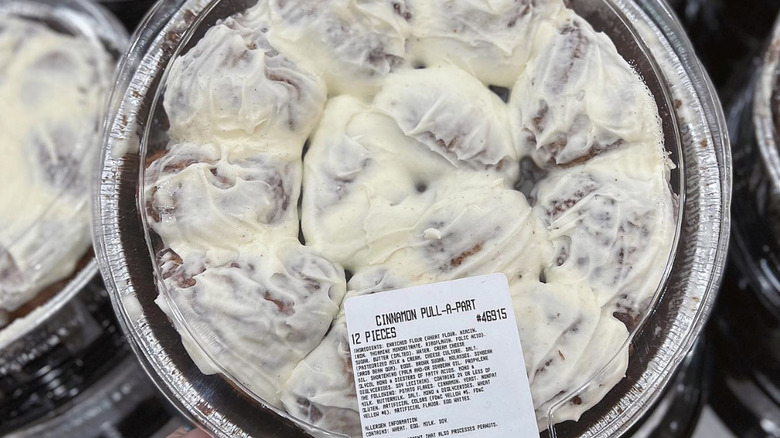 Close up of Costco cinnamon pull apart dessert